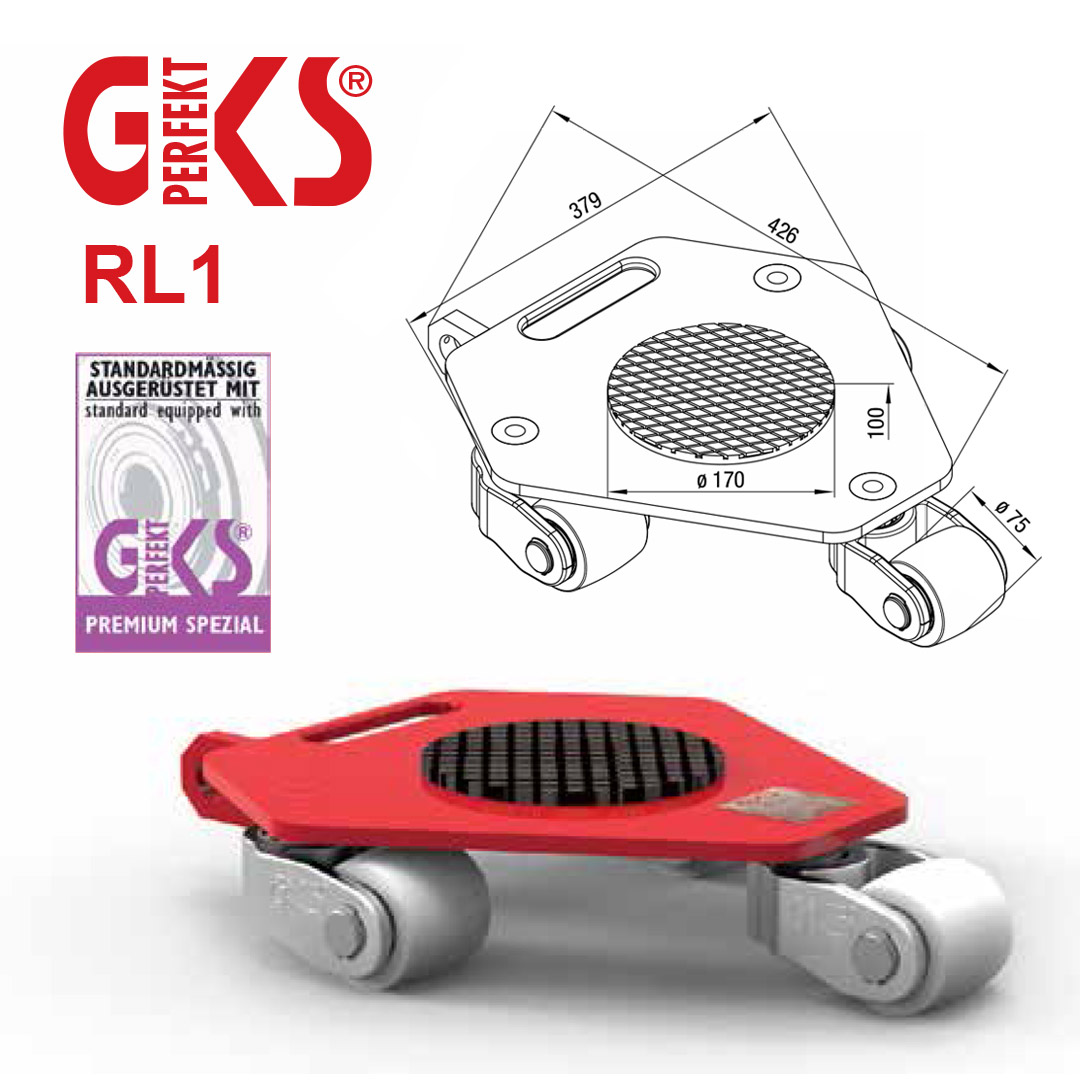 Rotating Trolleys RL1, Rotating Trolleys for heavy loads up to 1 ton