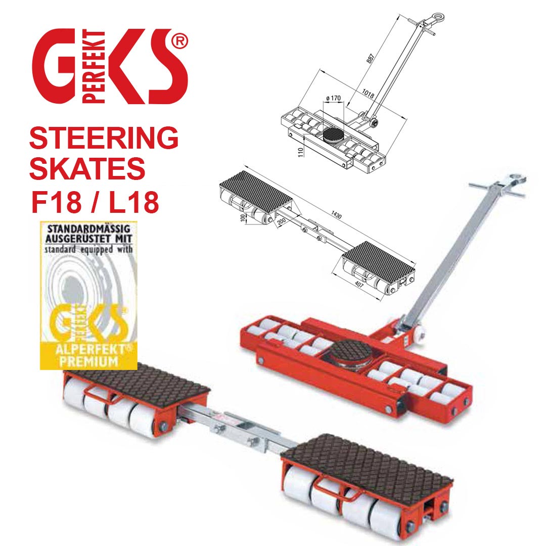 Steering Skates F18 / L18 for loads with the weight up to 36 tonnes