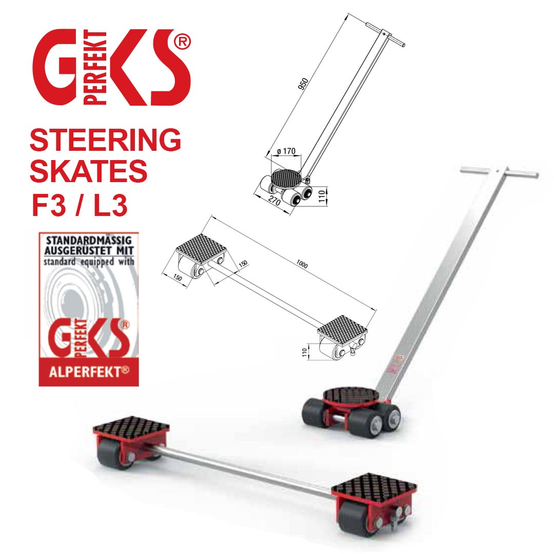 Steering Skates F3 / L3 For loads with the weight up to 6 tonnes